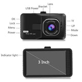 Dual Dash Cam - Front AND Rear Recording | Full HD 1080P | 140-Degree Wide-Angle Video | Night Vision | G-Sensor
