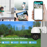 Outdoor WiFi Camera - Point-Tilt-Zoom | Waterproof + Weatherproof | Motion + Sound Detection | CCTV