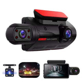 Dual Dash Cam - Front AND Rear/Interior Recording | Full HD 1080P | 120-Degree Wide-Angle Video | Night Vision | G-Sensor | GPS |