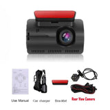 Dual Dash Cam - Front AND Rear/Interior Recording | Full HD 1080P | 120-Degree Wide-Angle Video | Night Vision | G-Sensor | GPS |