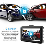 Dual Dash Cam - Front AND Rear Recording | Full HD 1080P | 140-Degree Wide-Angle Video | Night Vision | G-Sensor